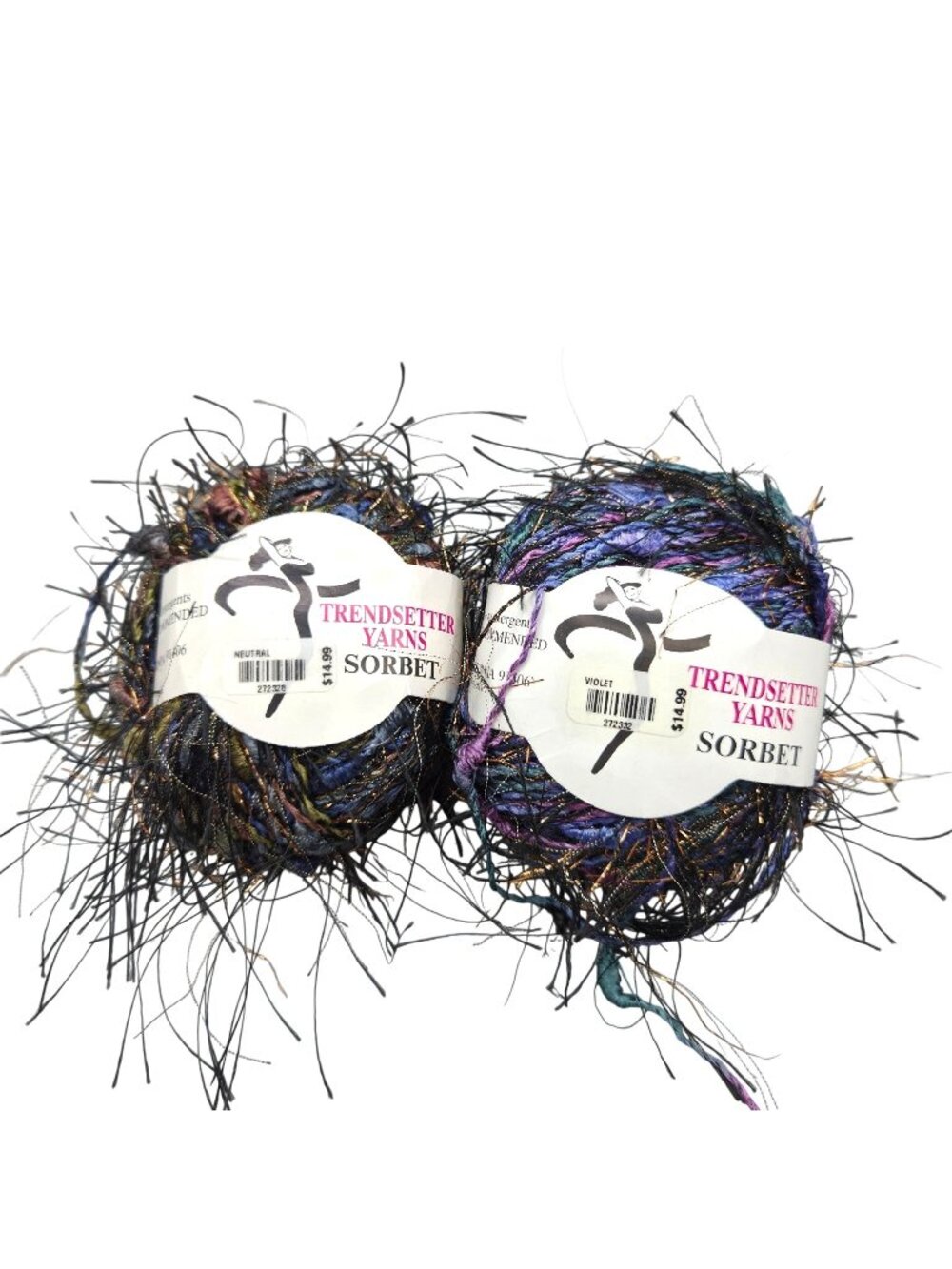 Trendsetter Yarns Sorbet Violet & Neutral Eyelash Yarn 50 Grams Each France